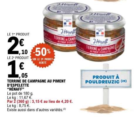 TERRINE DE CAMPAGNE AU PIMENT D'ESPELETTE "HENAFF"