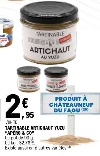 TARTINABLE ARTICHAUT YUZU “APÉRO & CO”