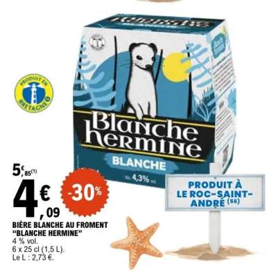 BIÈRE BLANCHE AU FROMENT "BLANCHE HERMINE"