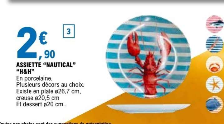 ASSIETTE “NAUTICAL” “H&H”