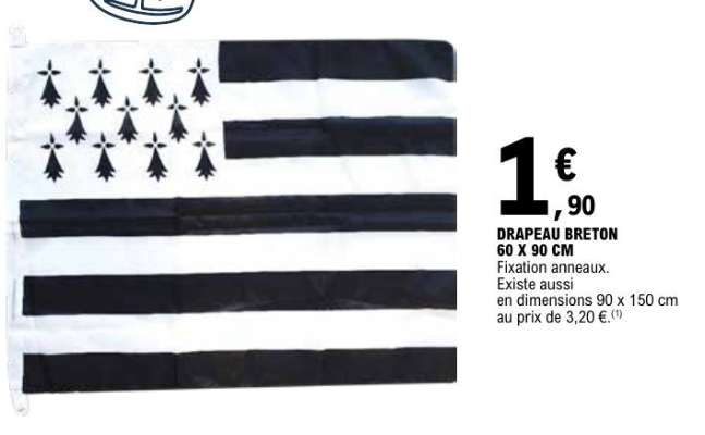 DRAPEAU BRETON 60 X 90 CM