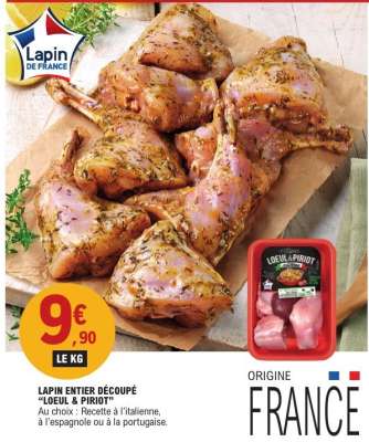 LAPIN ENTIER DÉCOUPÉ "LOEUL & PILIOT"