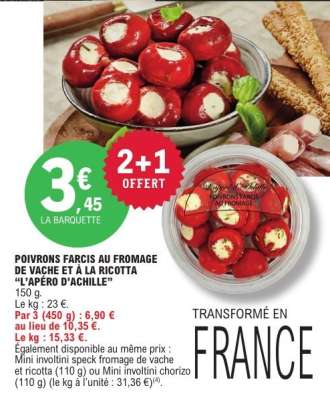 POIVRONS FARCIS AU FROMAGE DE VACHE ET À LA RICOTTA “L’APÉRO D’ACHILLE”