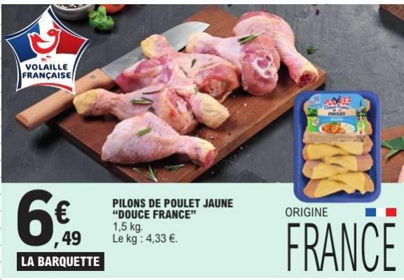 PILONS DE POULET JAUNE "DOUCE FRANCE"