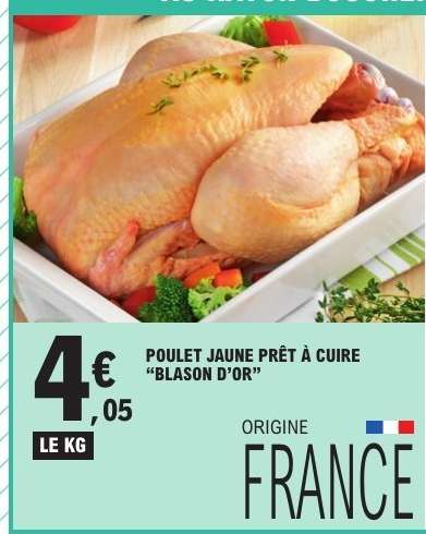 POULET JAUNE PRÊT À CUIRE "BLASON D’OR"
