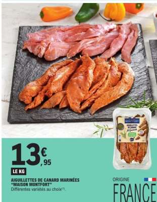 Aiguillettes De Canard Marinées Maison Montfort
