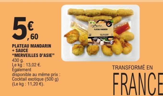 PLATEAU MANDARIN + SAUCE “MERVEILLES D’ASIE”