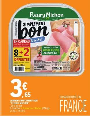 Jambon Simplement Bon Fleury Michon