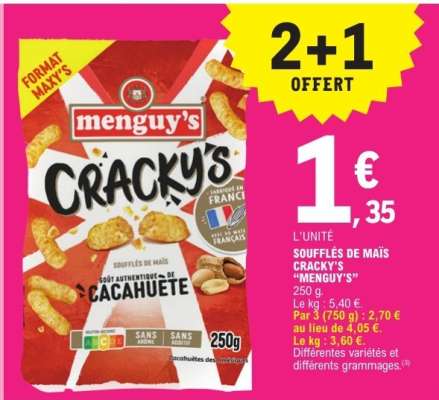 SOUFFLÉS DE MAÏS CRACKY'S MENGUY'S