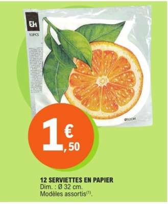 12 SERVIETTES EN PAPIER