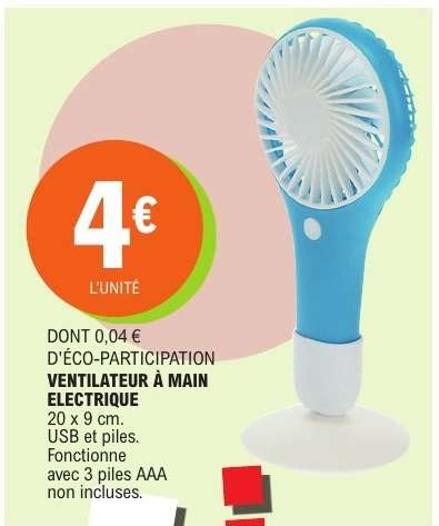 VENTILATEUR À MAIN ELECTRIQUE