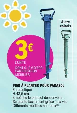 Pied à planter pour parasol