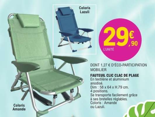 FAUTEUIL CLIC CLAC DE PLAGE
