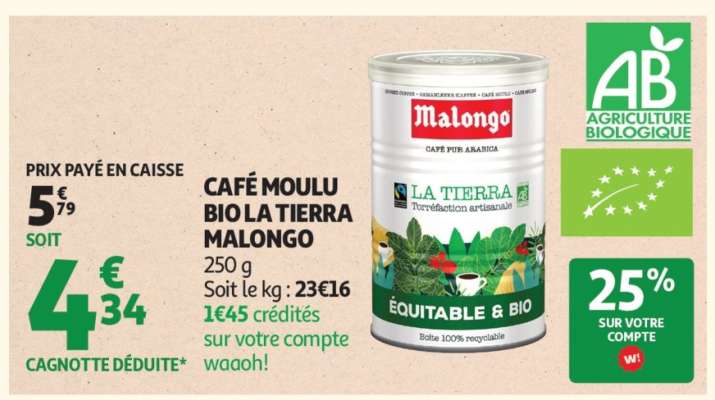 Café Moulu Bio La Tierra Malongo