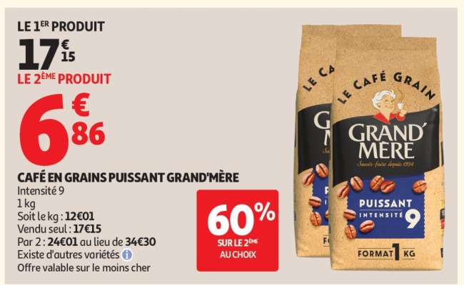 CAFÉ EN GRAINS PUISSANT GRAND'MÈRE