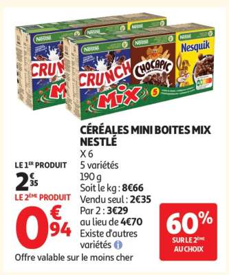 CÉRÉALES MINI BOITES MIX NESTLÉ