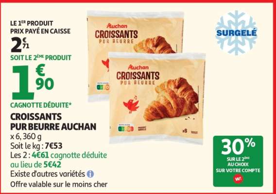 CROISSANTS PUR BEURRE AUCHAN
