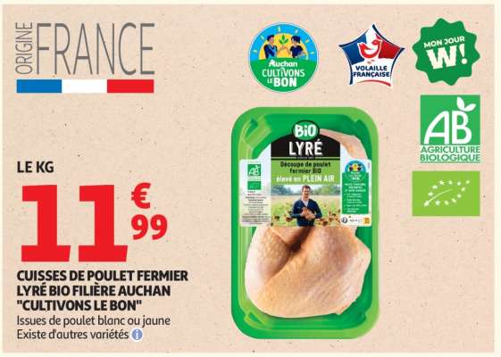 Cuisses de poulet fermier Lyré Bio
