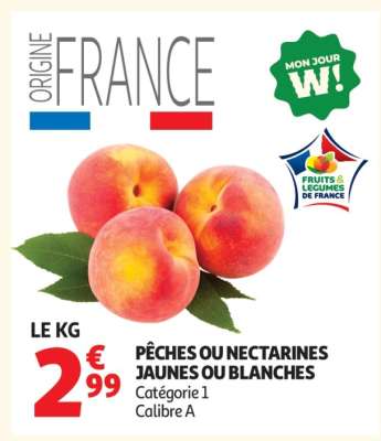 Pêches Ou Nectarines Jaunes Ou Blanches