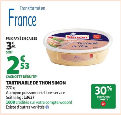 Tartinable De Thon Simon