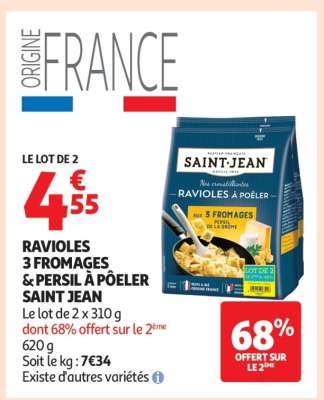 RAVIOLES 3 FROMAGES & PERSIL À POÊLER SAINT JEAN
