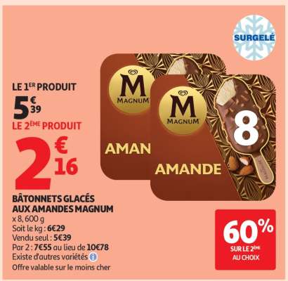 BÂTONNETS GLACÉS AUX AMANDES MAGNUM