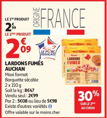 Lardons Fumés Auchan