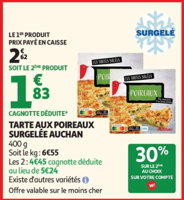 Tarte Aux Poireaux Surgelée Auchan