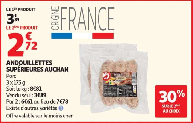 Andouillettes Supérieures Auchan