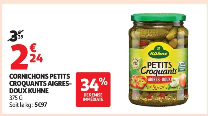 Cornichons Petits Croquants Aigres-Doux Kuhne