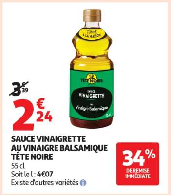 Sauce Vinaigrette Au Vinaigre Balsamique Tête Noire