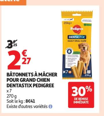 BÂTONNETS À MÂCHER POUR GRAND CHIEN DENTASTIX PEDIGREE
