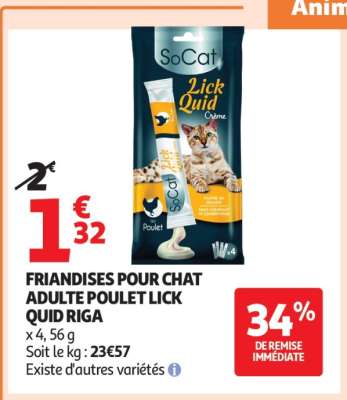 FRIANDISES POUR CHAT ADULTE POULET LICK QUID RIGA
