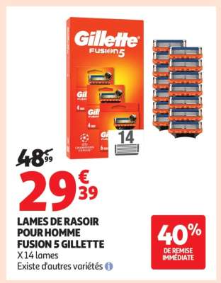 LAMES DE RASOIR POUR HOMME FUSION 5 GILLETTE