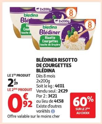 BLÉDINER RISOTTO DE COURGETTES BLÉDINA