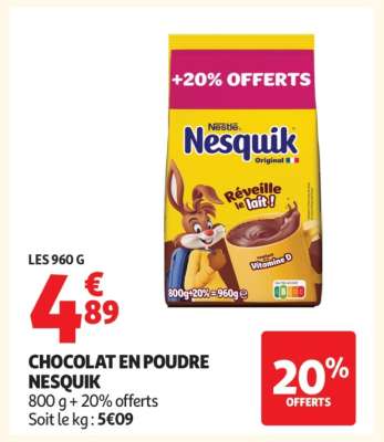 Chocolat en poudre “Nesquik”
