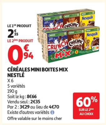 CÉRÉALES MINI BOITES MIX NESTLÉ