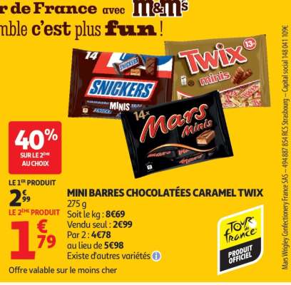 MINI BARRES CHOCOLATÉES CARAMEL TWIX
