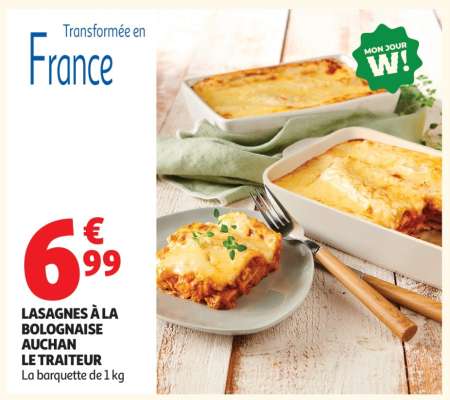 Lasagnes À La Bolognaise Auchan Le Traiteur