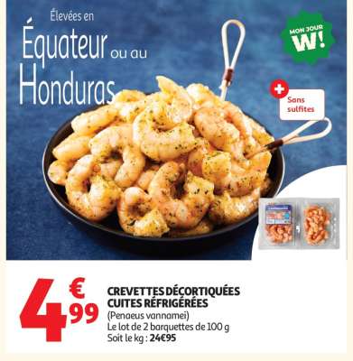 Crevettes Décortiquées Cuites Réfrigérées