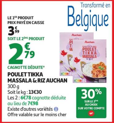 POULET TIKKA MASSALA & RIZ AUCHAN