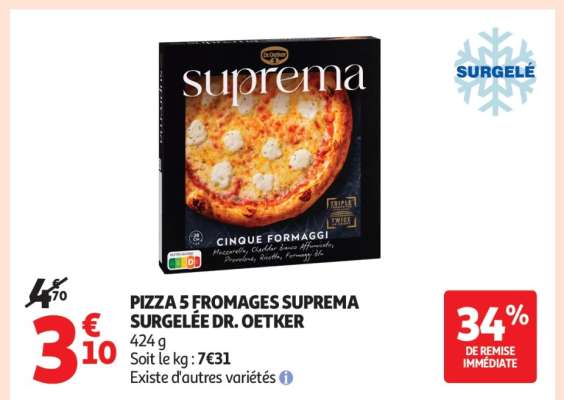 PIZZA 5 FROMAGES SUPREMA SURGELÉE DR. OETKER