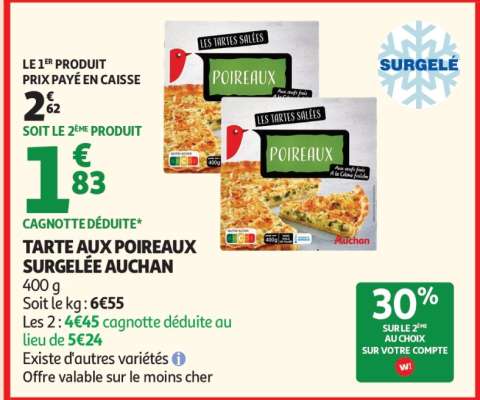 Tarte Aux Poireaux Surgelée Auchan