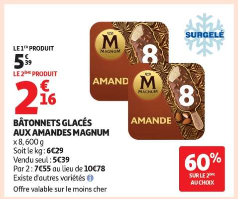 BÂTONNETS GLACÉS AUX AMANDES MAGNUM