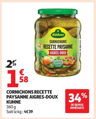 Cornichons Recette Paysanne Aigres-Doux Kühne