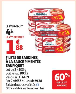 FILETS DE SARDINES À LA SAUCE PIMENTÉE SAUPIQUET
