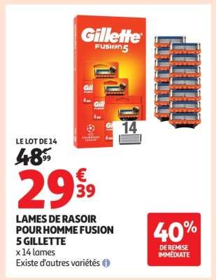 LAMES DE RASOIR POUR HOMME FUSION 5 GILLETTE