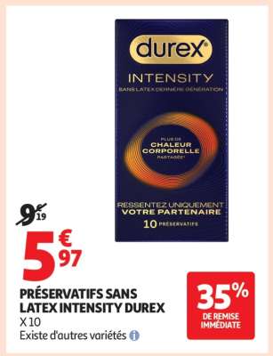 PRÉSERVATIFS SANS LATEX INTENSITY DUREX