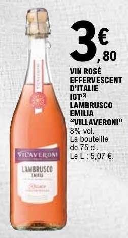 Vin Rosé Effervescent d'Italie IGT Lambrusco Emilia "Villaveroni"