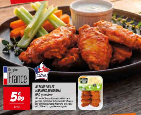 Ailes de Poulet Marinées au Paprika